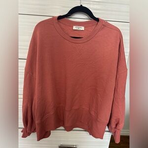 Zenana Outfitters Dusty Rust Scoopneck Pullover Sweater